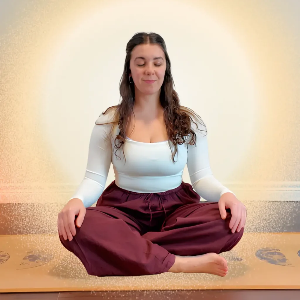 woman sitting in meditation pose